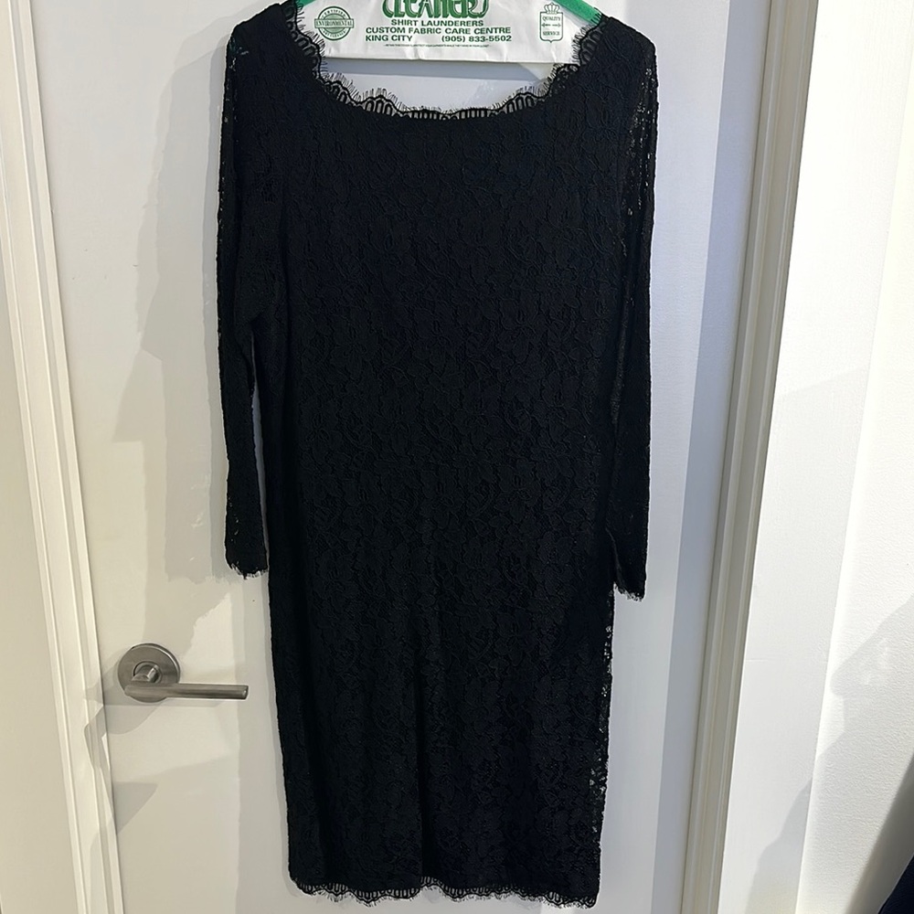 Diane Von Furstenburg Black Lace Dress
